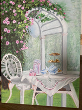 A beautiful sunny garden In acrylic paints
